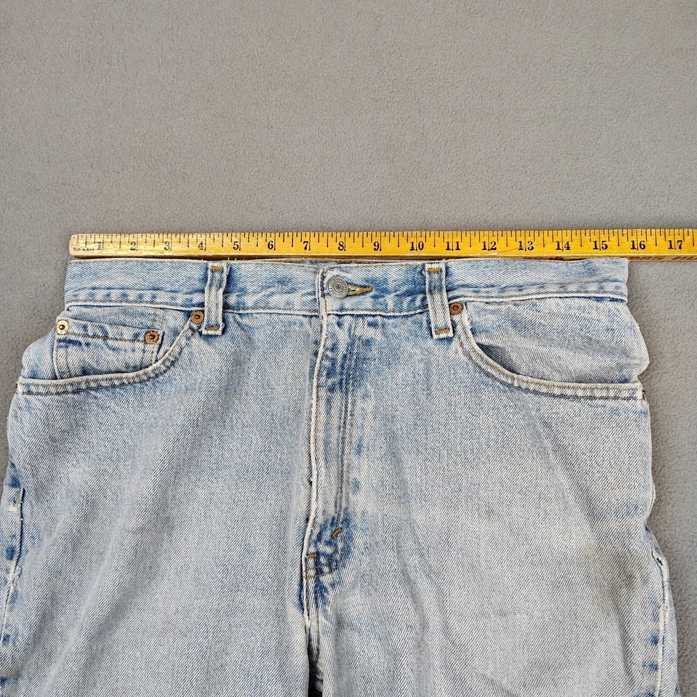 Vintage 90s Levis 512 Jeans Women 13 (Fits 8/9) Blue Straight Leg Grunge Biker - Picture 5 of 13